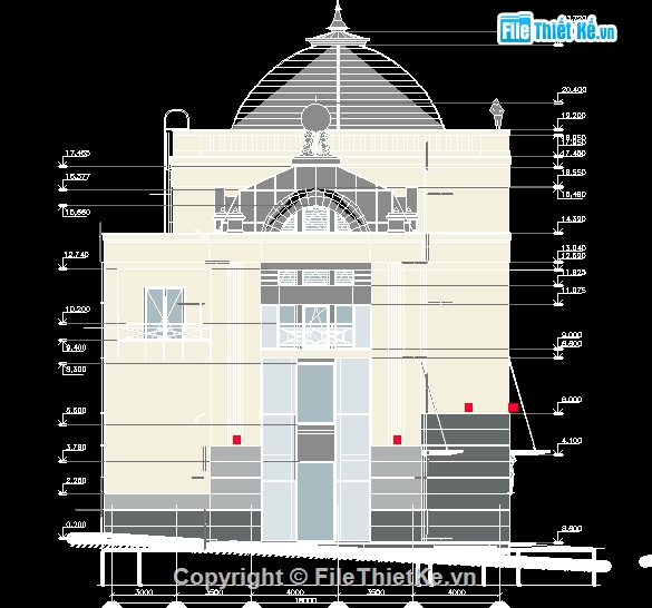 bản vẽ biệt thự,bản vẽ cad biệt thự,mặt ngoài biệt thự